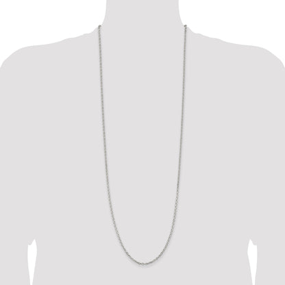 Sterling Silver 2.75mm Beveled Oval Cable Chain