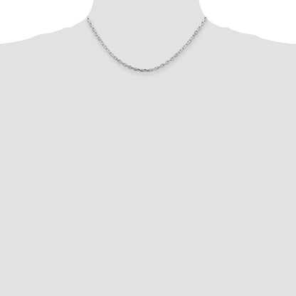 Sterling Silver 3.25mm Beveled Oval Cable Chain