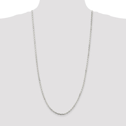 Sterling Silver 3.25mm Beveled Oval Cable Chain