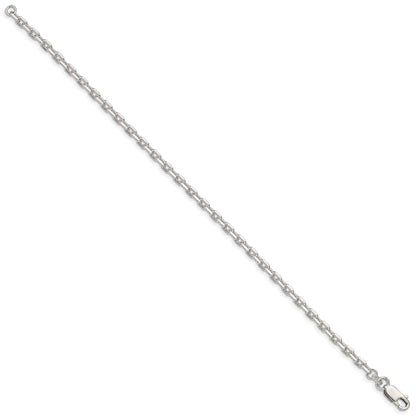 Sterling Silver 3.25mm Beveled Oval Cable Chain