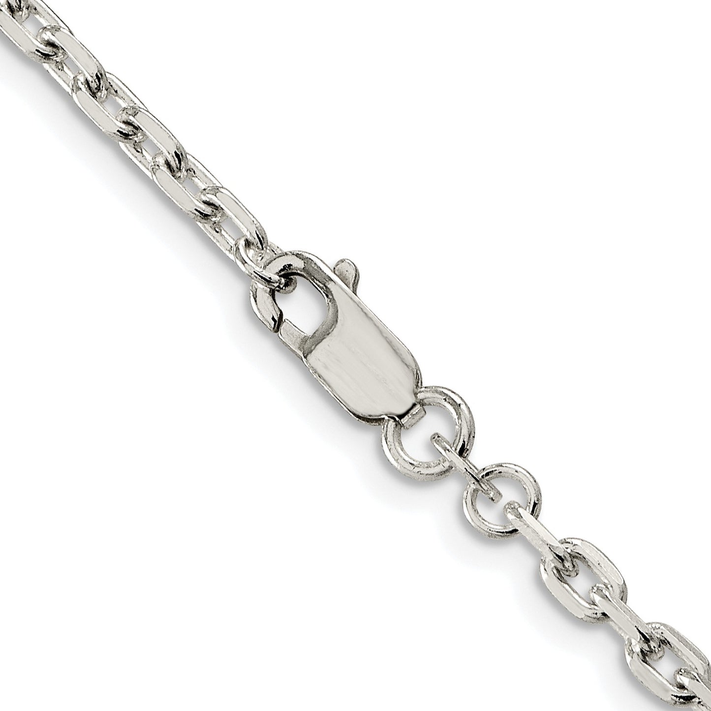 Sterling Silver Rhodium-plated 3.25mm Beveled Oval Cable Chain