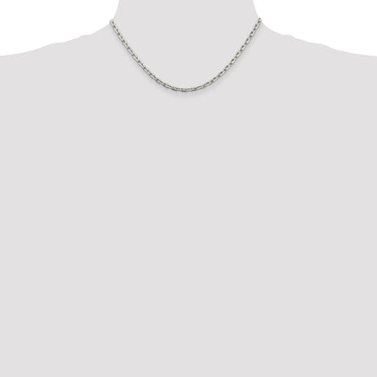 Sterling Silver 3.95mm Beveled Oval Cable Chain