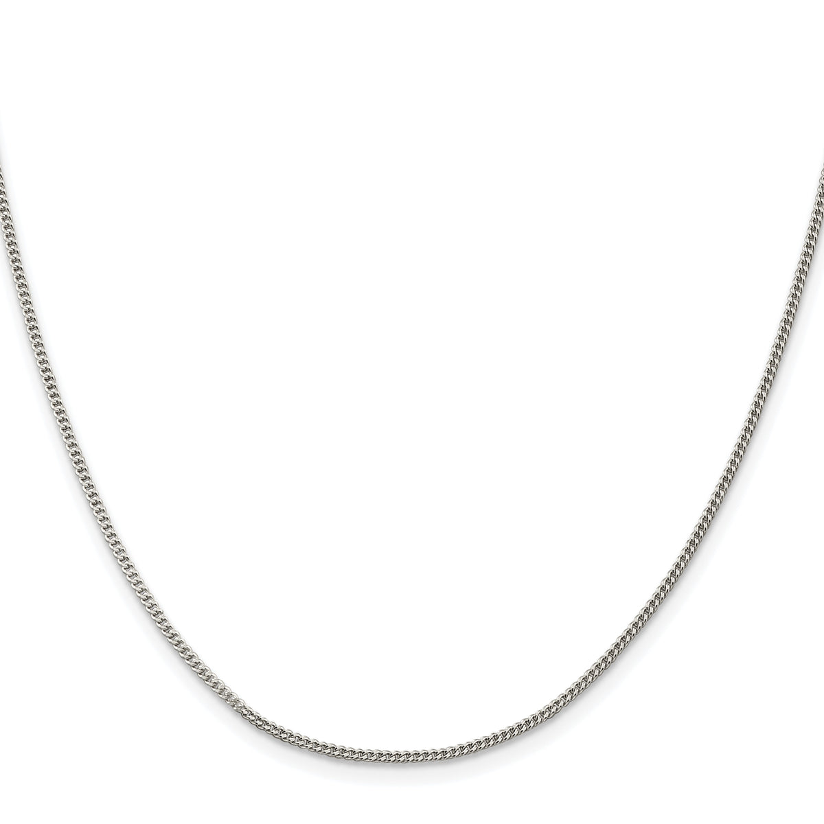 Sterling Silver Rhodium-plated 1.5mm Curb Chain