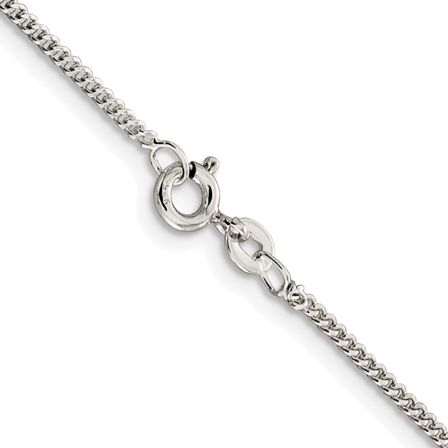 Sterling Silver Rhodium-plated 1.5mm Curb Chain