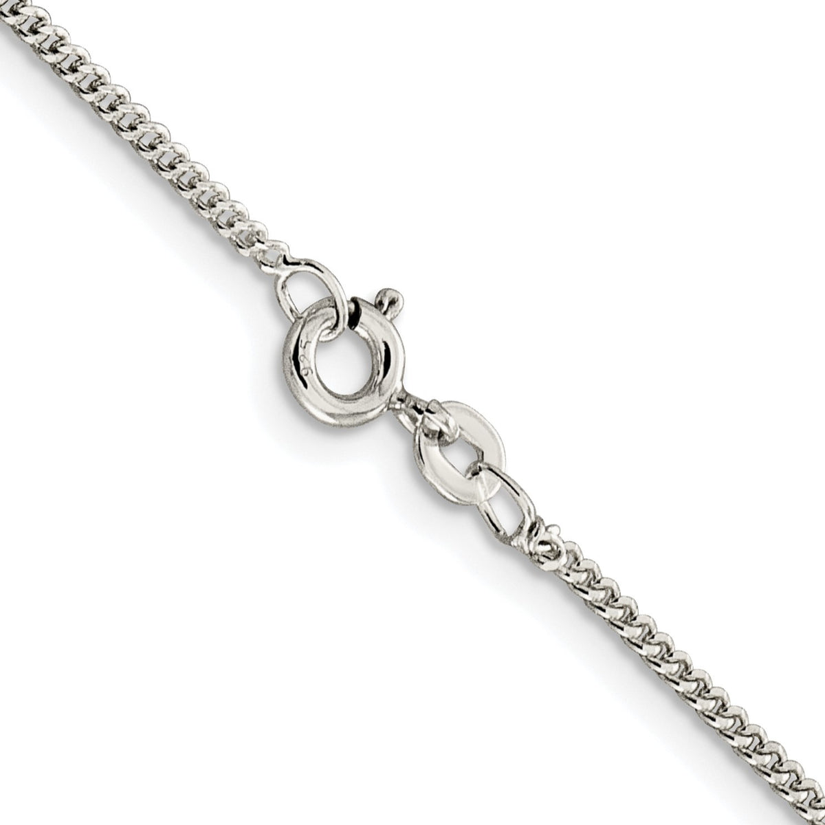 Sterling Silver Rhodium-plated 1.5mm Curb Chain