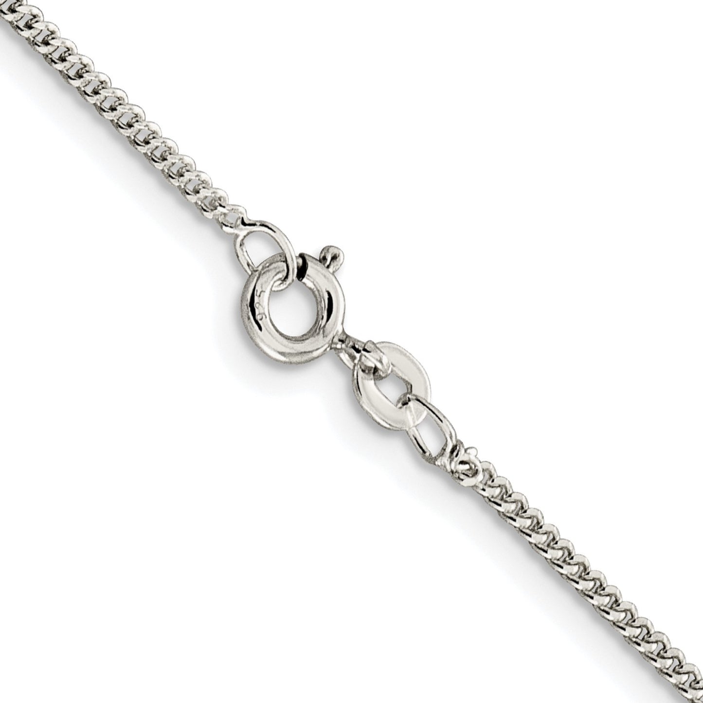Sterling Silver Rhodium-plated 1.5mm Curb Chain