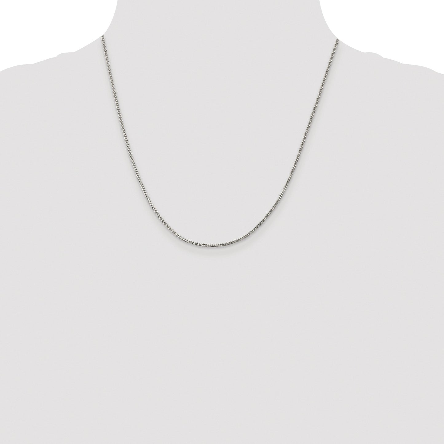 Sterling Silver Rhodium-plated 1.5mm Curb Chain