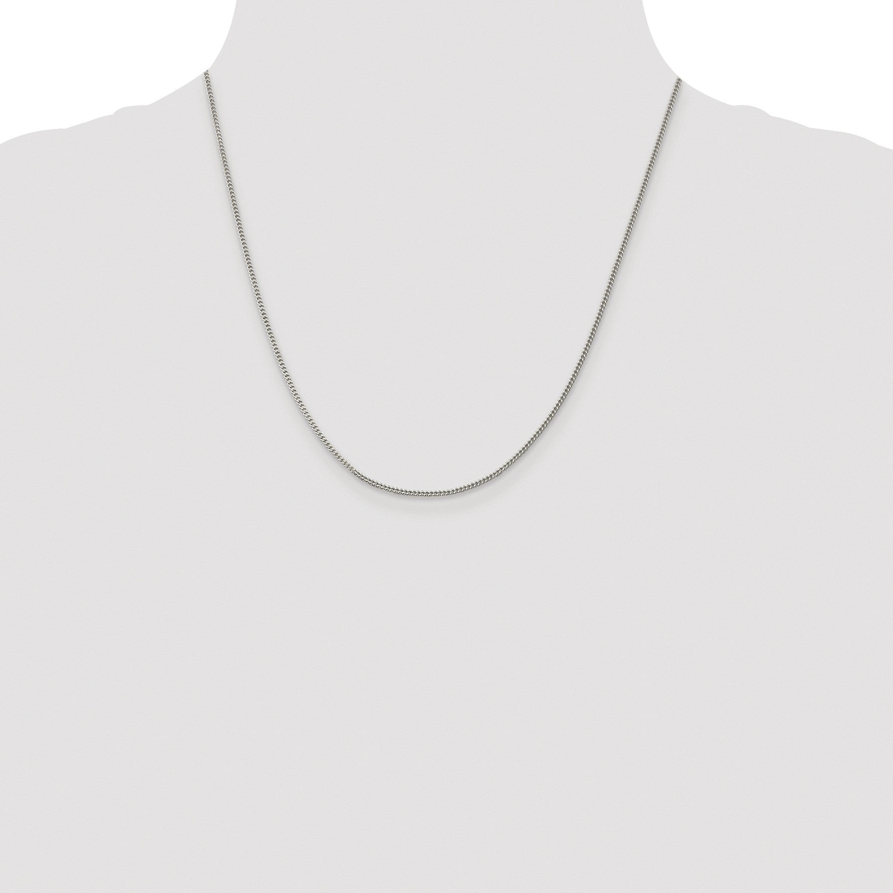 Sterling Silver Rhodium-plated 1.5mm Curb Chain