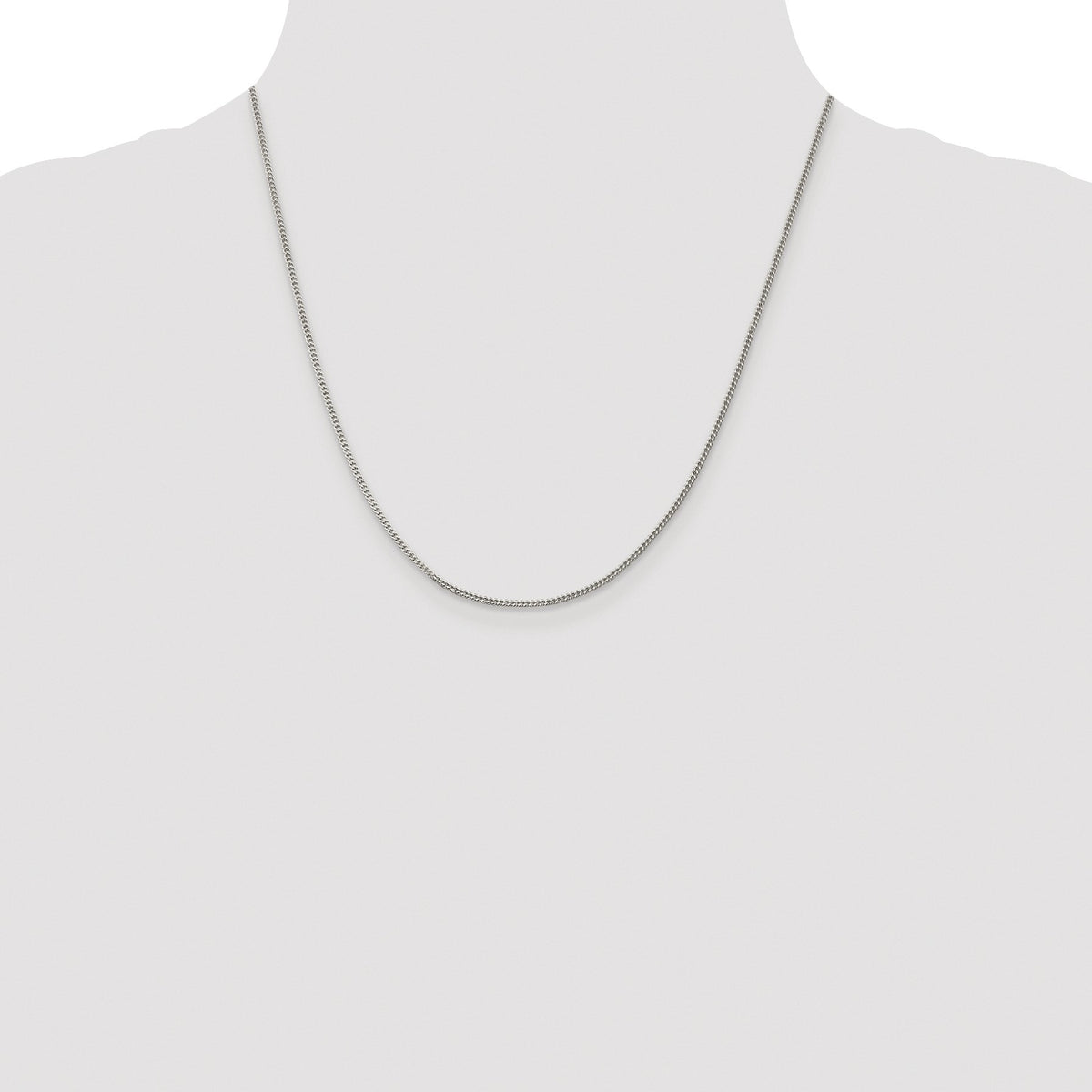 Sterling Silver Rhodium-plated 1.5mm Curb Chain