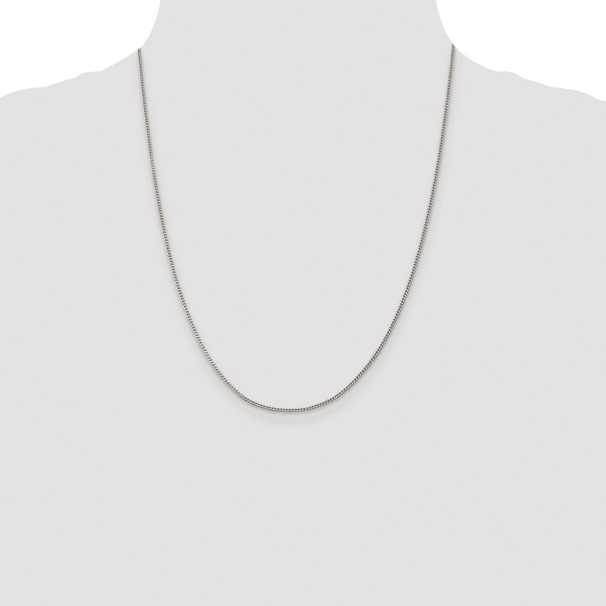 Sterling Silver Rhodium-plated 1.5mm Curb Chain