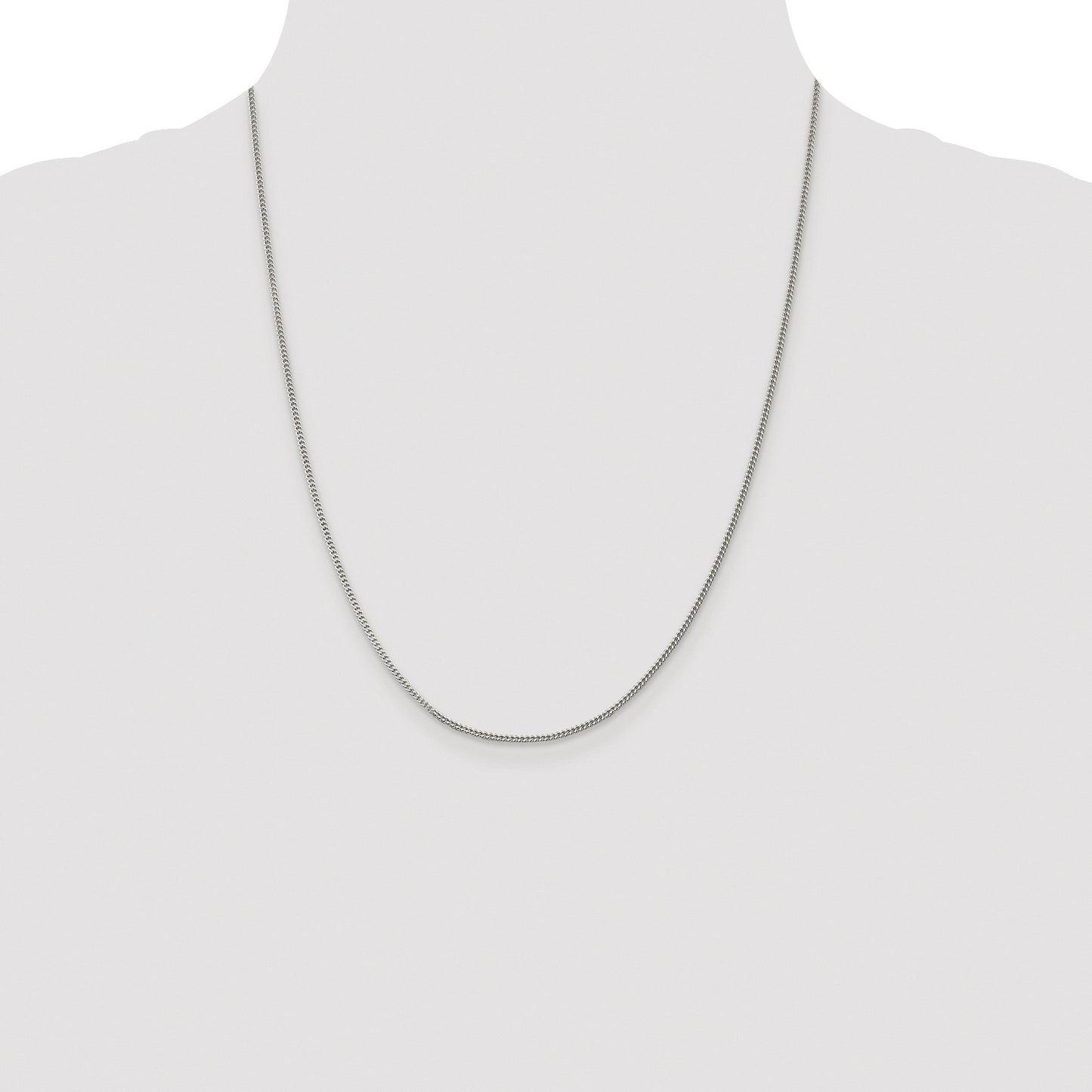 Sterling Silver Rhodium-plated 1.5mm Curb Chain