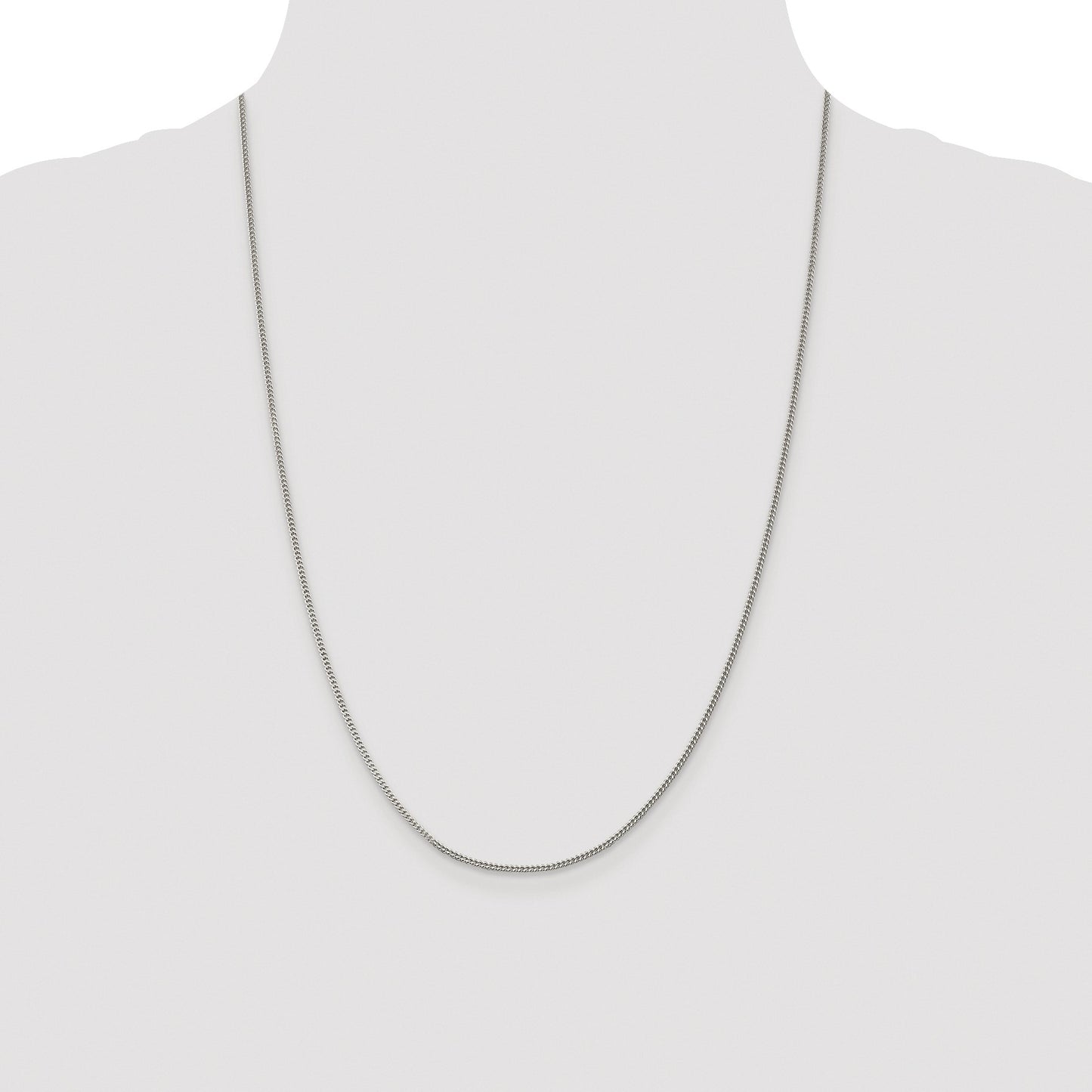 Sterling Silver Rhodium-plated 1.5mm Curb Chain