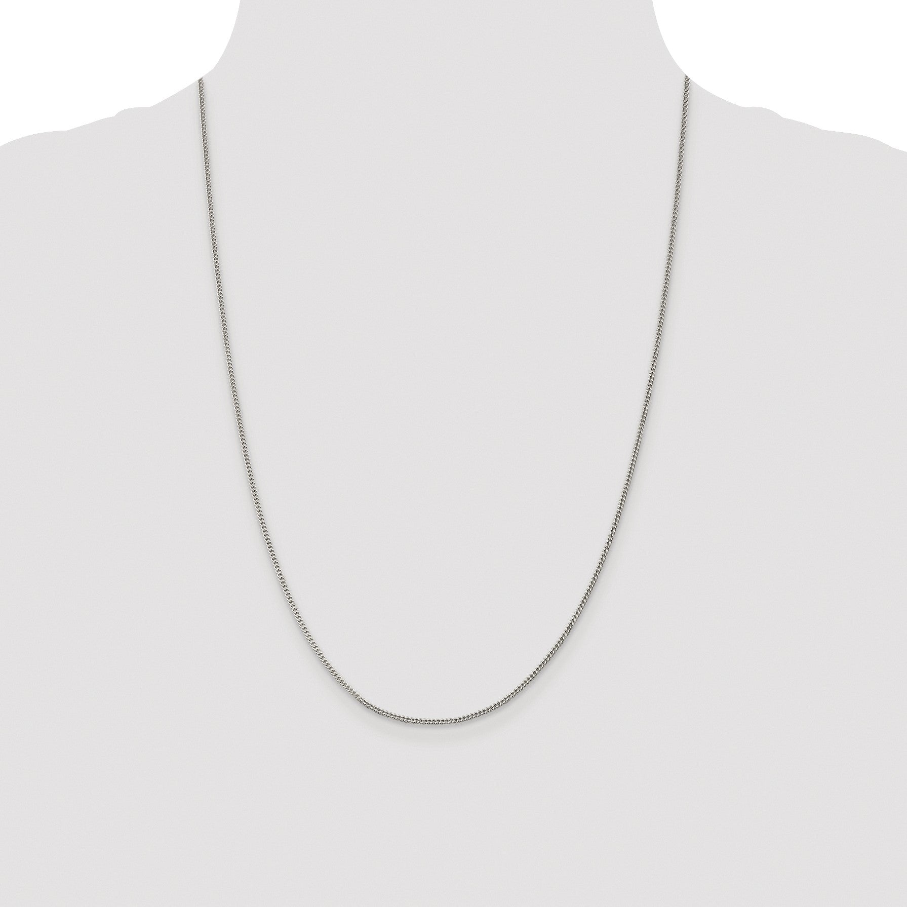 Sterling Silver Rhodium-plated 1.5mm Curb Chain