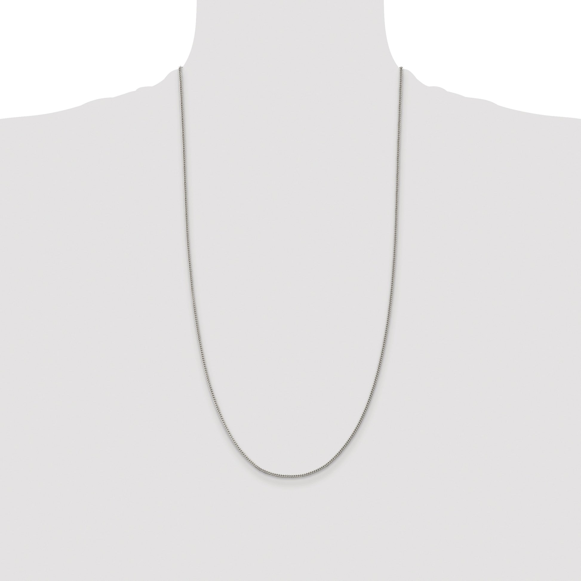 Sterling Silver Rhodium-plated 1.5mm Curb Chain