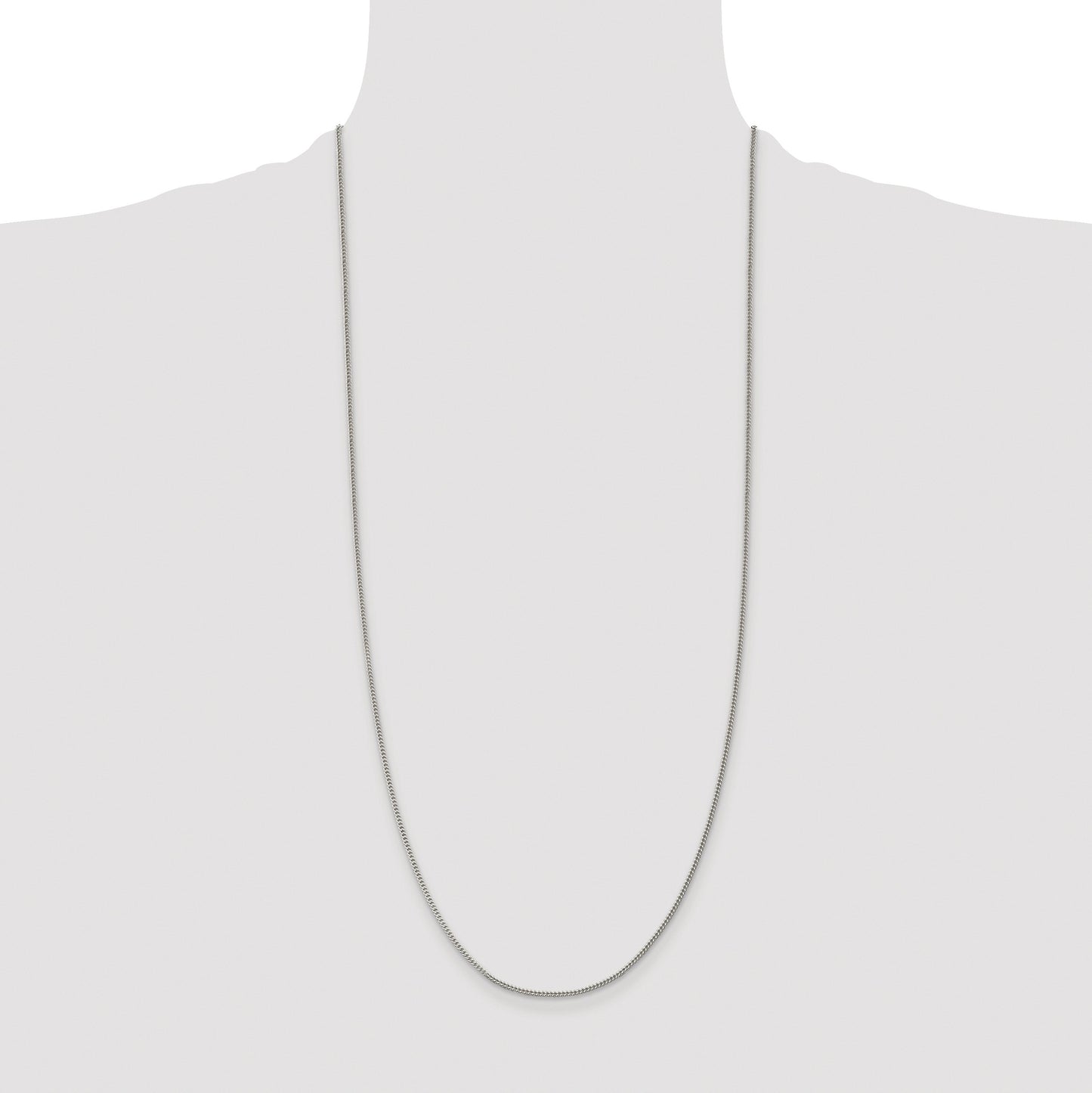 Sterling Silver Rhodium-plated 1.5mm Curb Chain