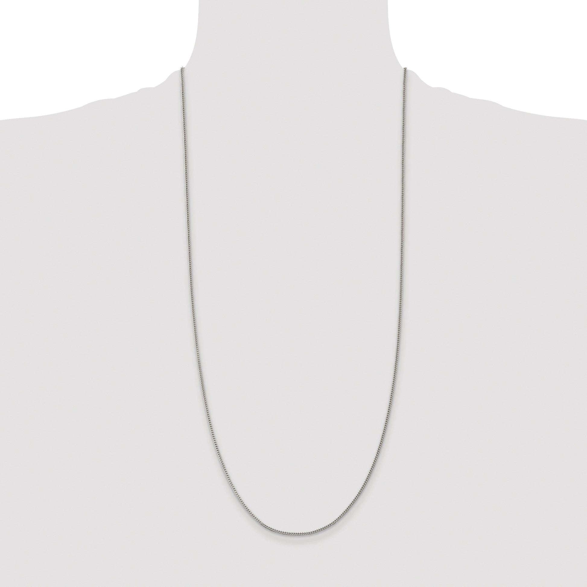 Sterling Silver Rhodium-plated 1.5mm Curb Chain