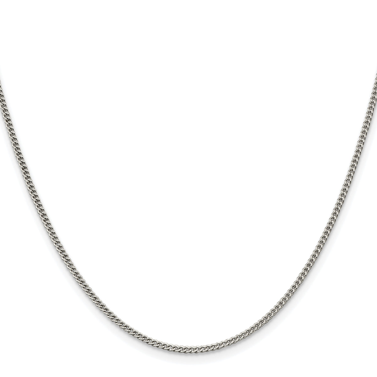 Sterling Silver Rhodium-plated 1.75mm Curb Chain