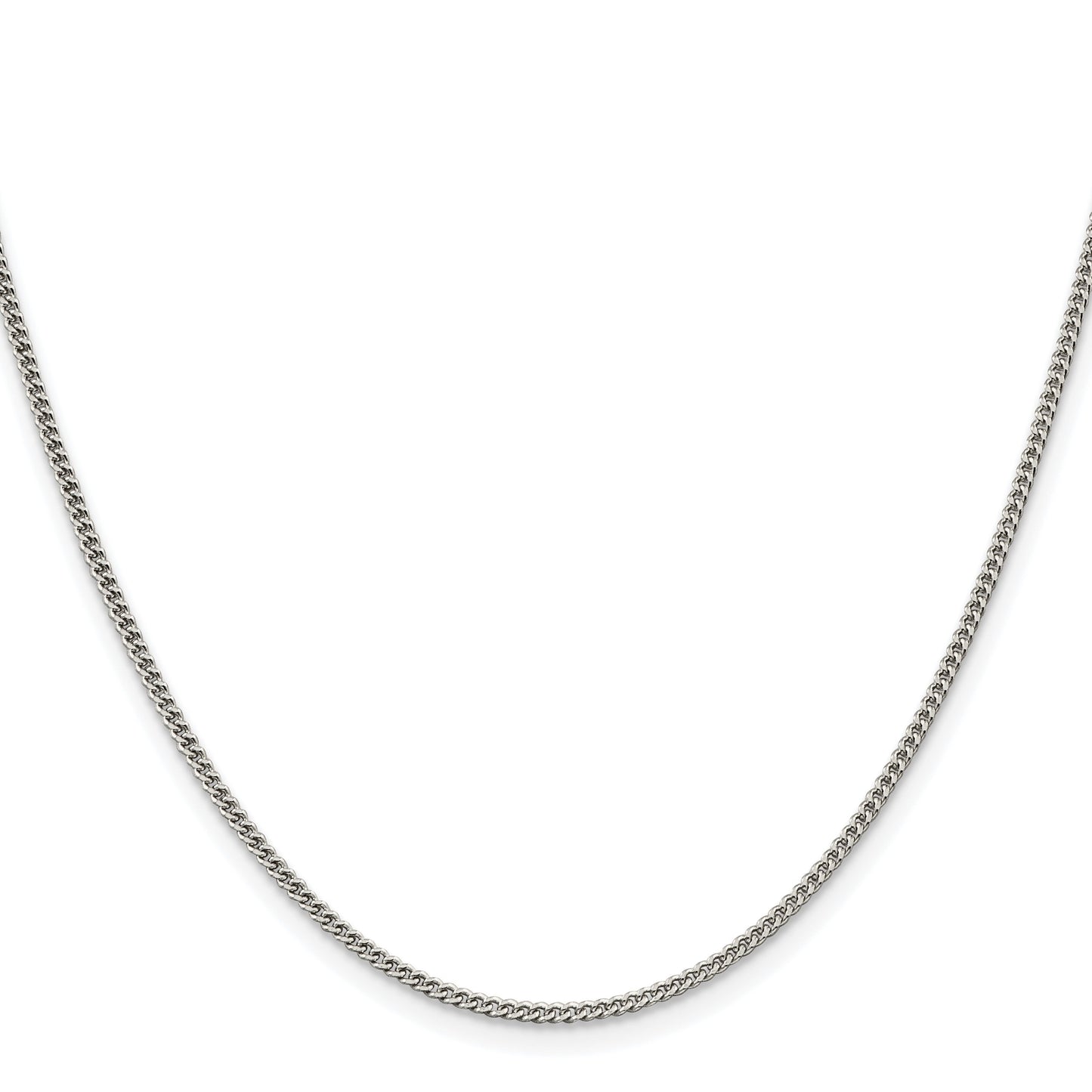 Sterling Silver Rhodium-plated 1.75mm Curb Chain