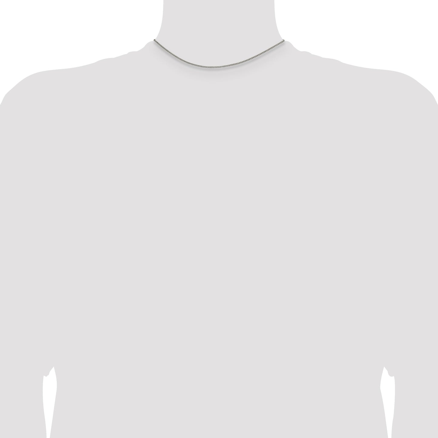 Sterling Silver Rhodium-plated 1.75mm Curb Chain