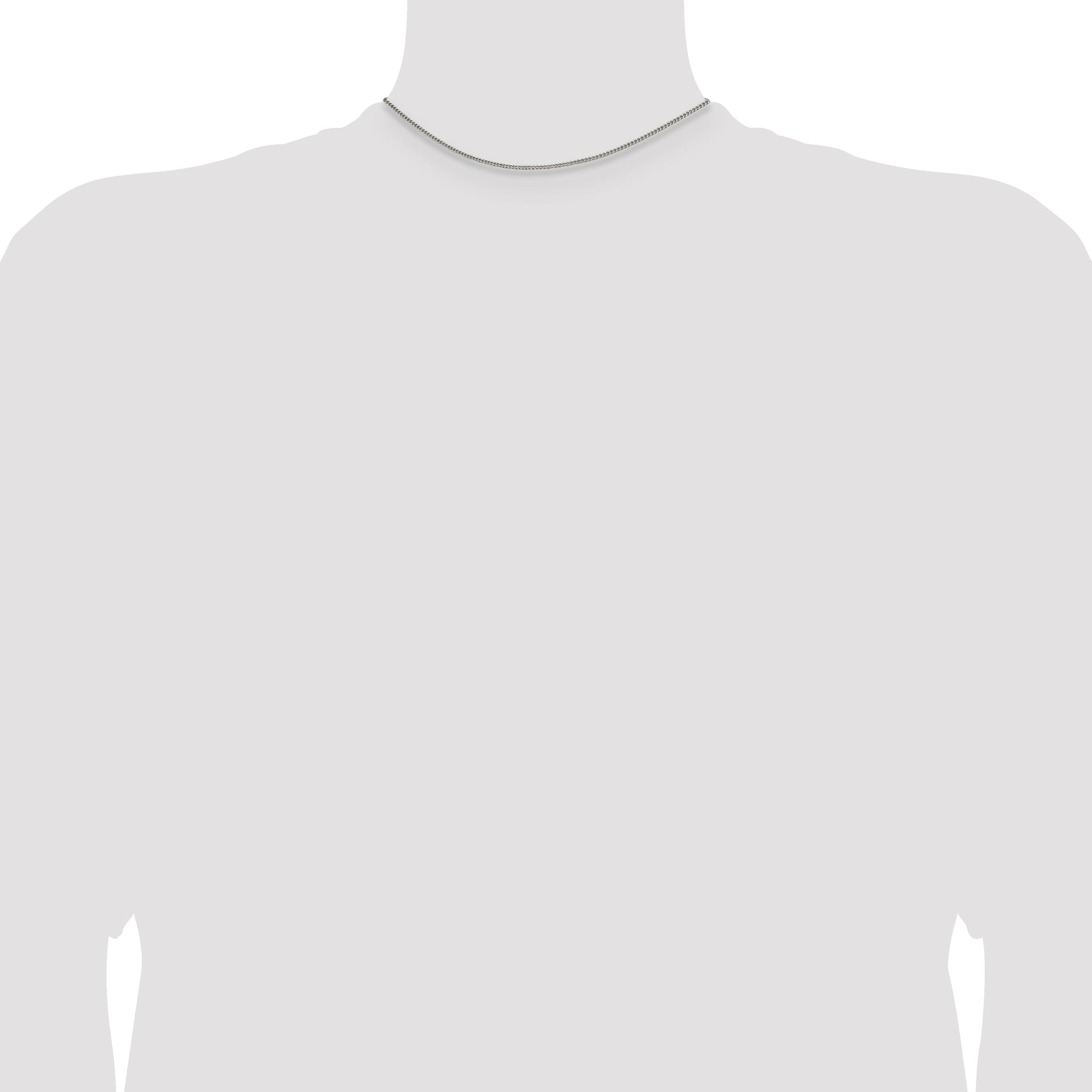 Sterling Silver Rhodium-plated 1.75mm Curb Chain