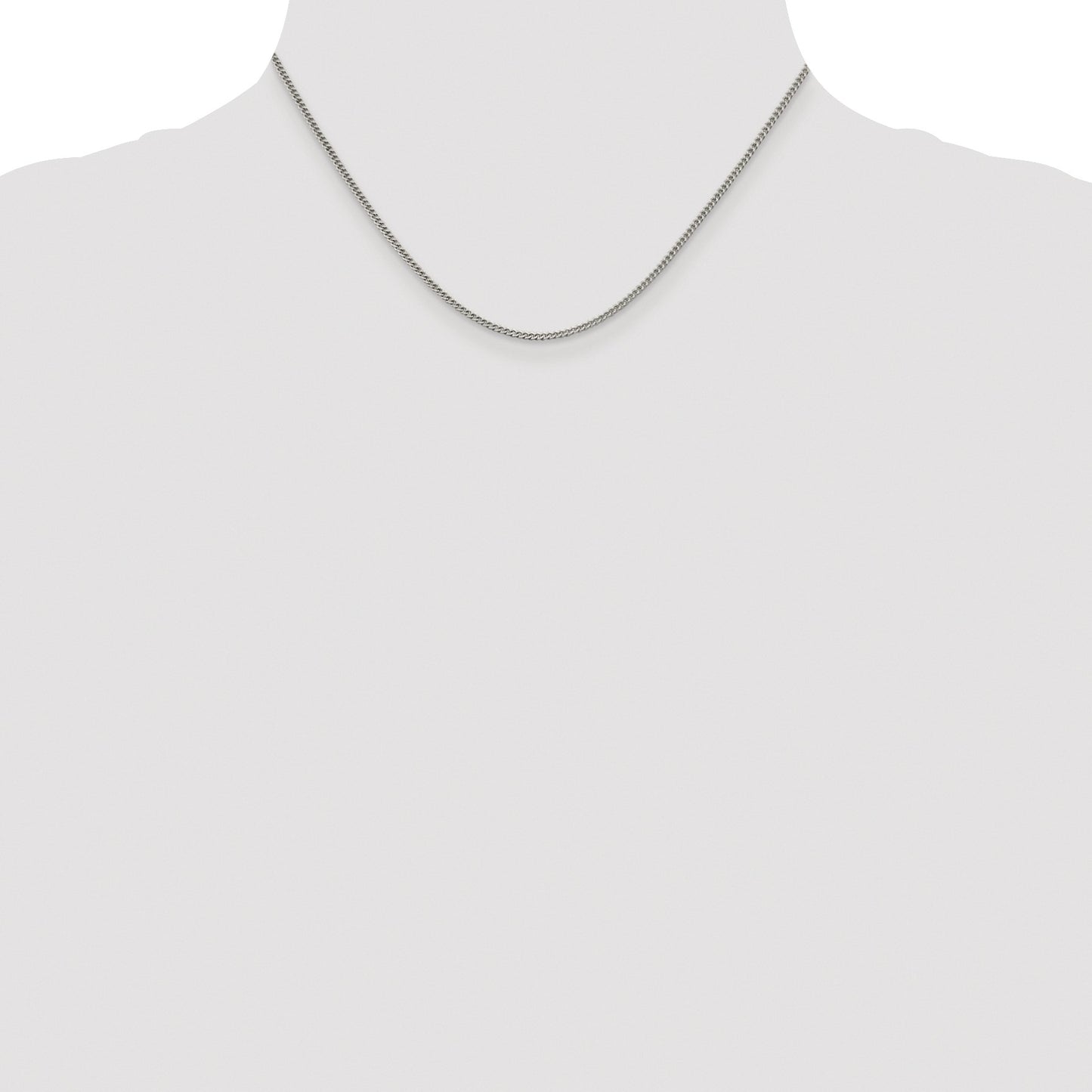 Sterling Silver Rhodium-plated 1.75mm Curb Chain
