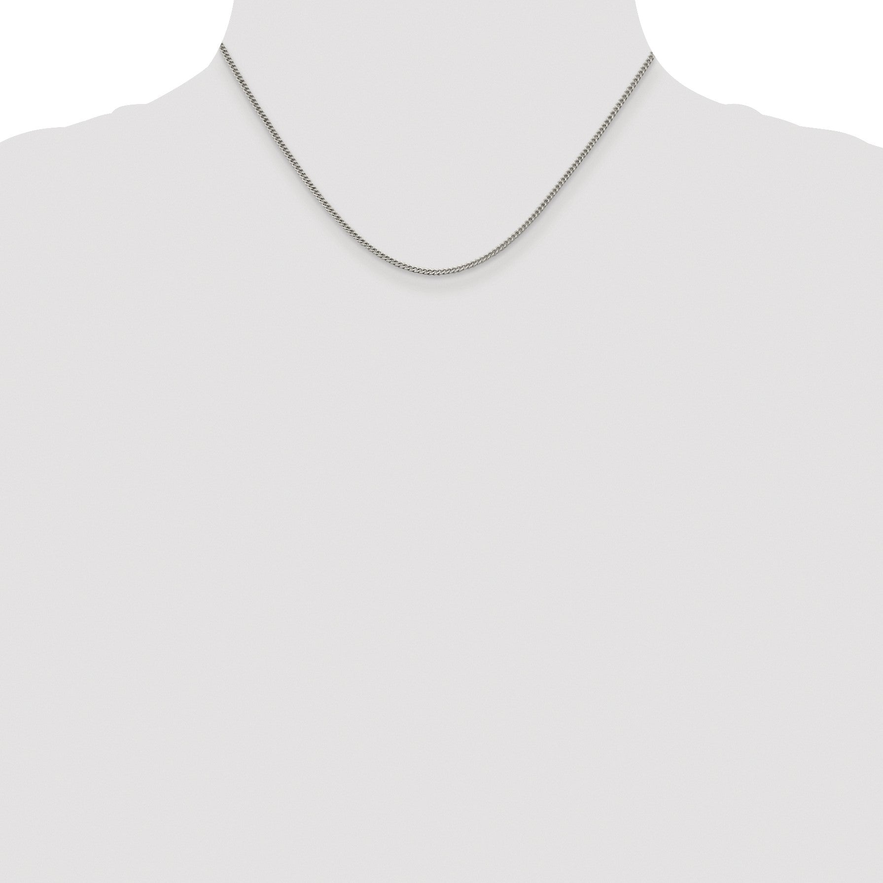 Sterling Silver Rhodium-plated 1.75mm Curb Chain