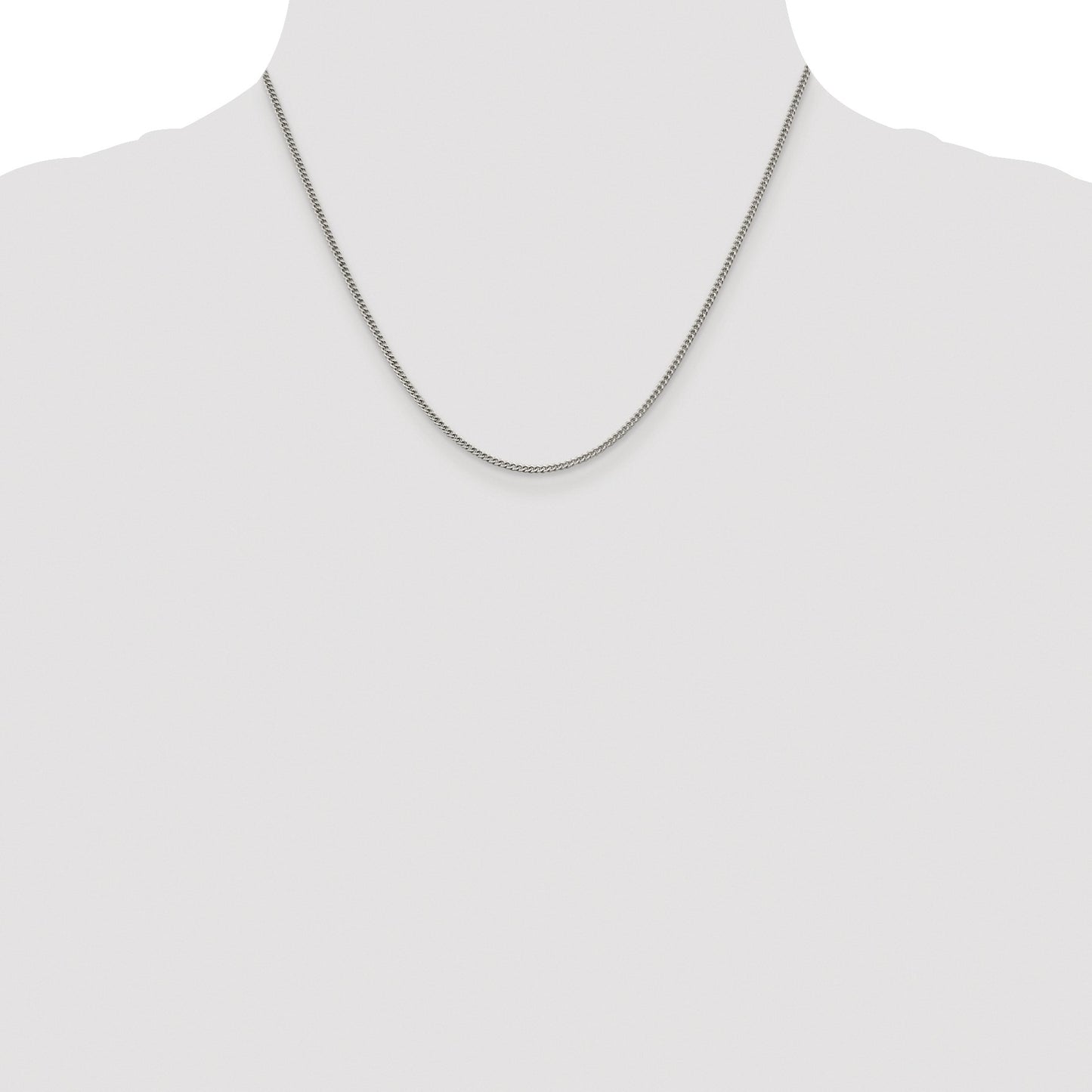 Sterling Silver Rhodium-plated 1.75mm Curb Chain