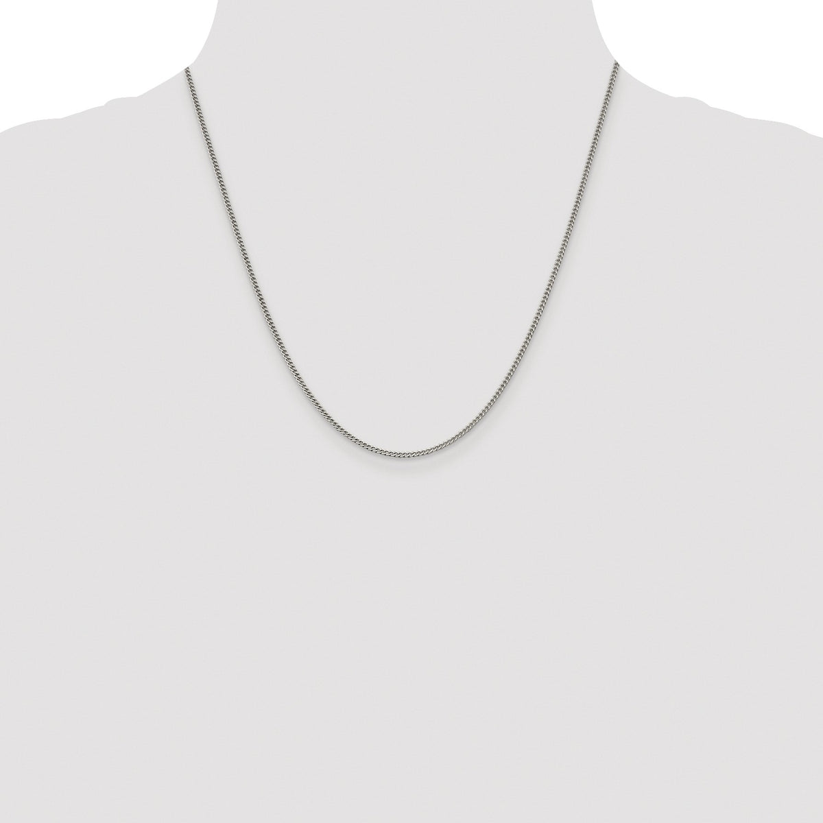 Sterling Silver Rhodium-plated 1.75mm Curb Chain