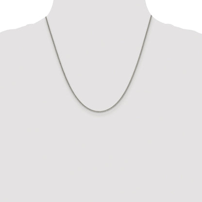 Sterling Silver Rhodium-plated 1.75mm Curb Chain