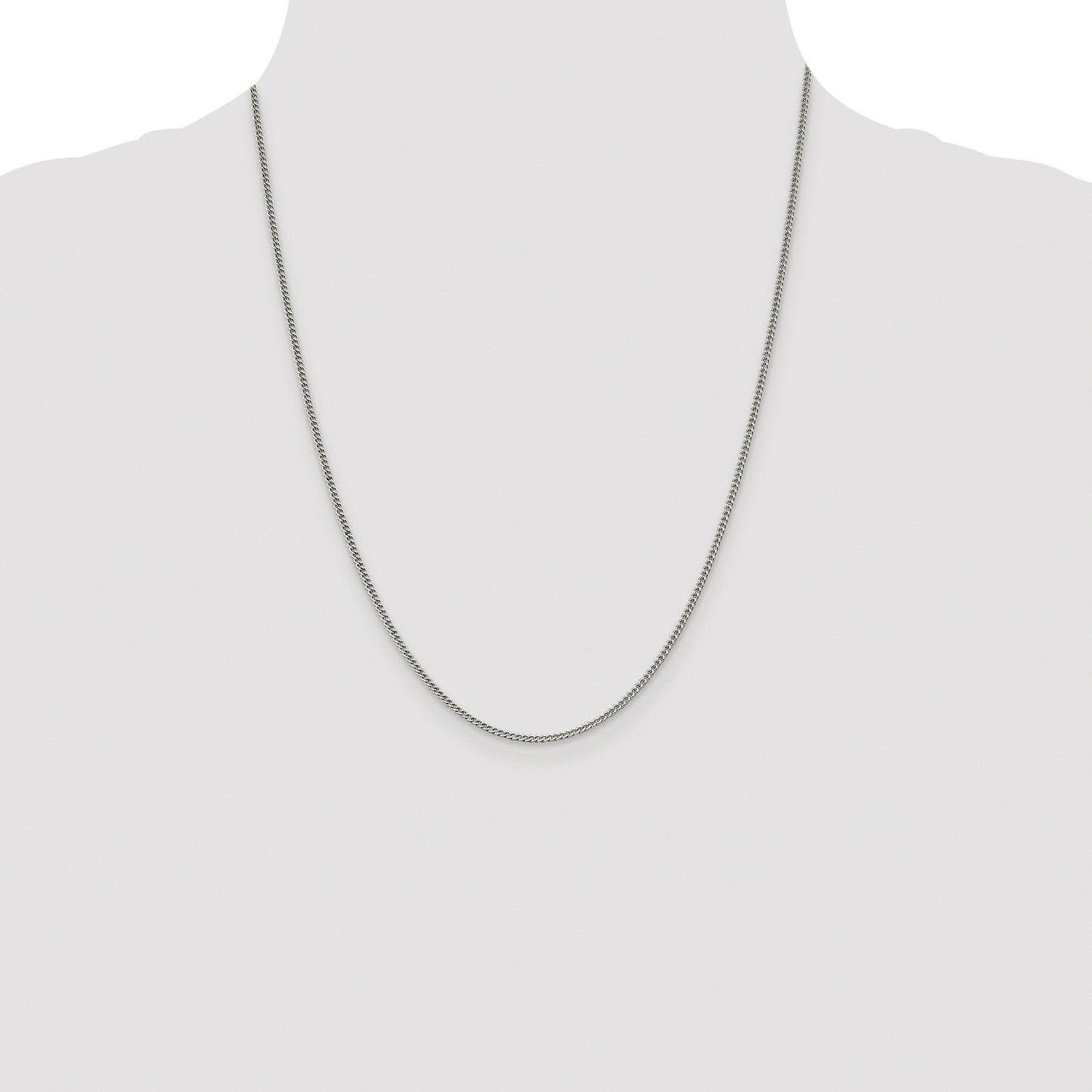 Sterling Silver Rhodium-plated 1.75mm Curb Chain