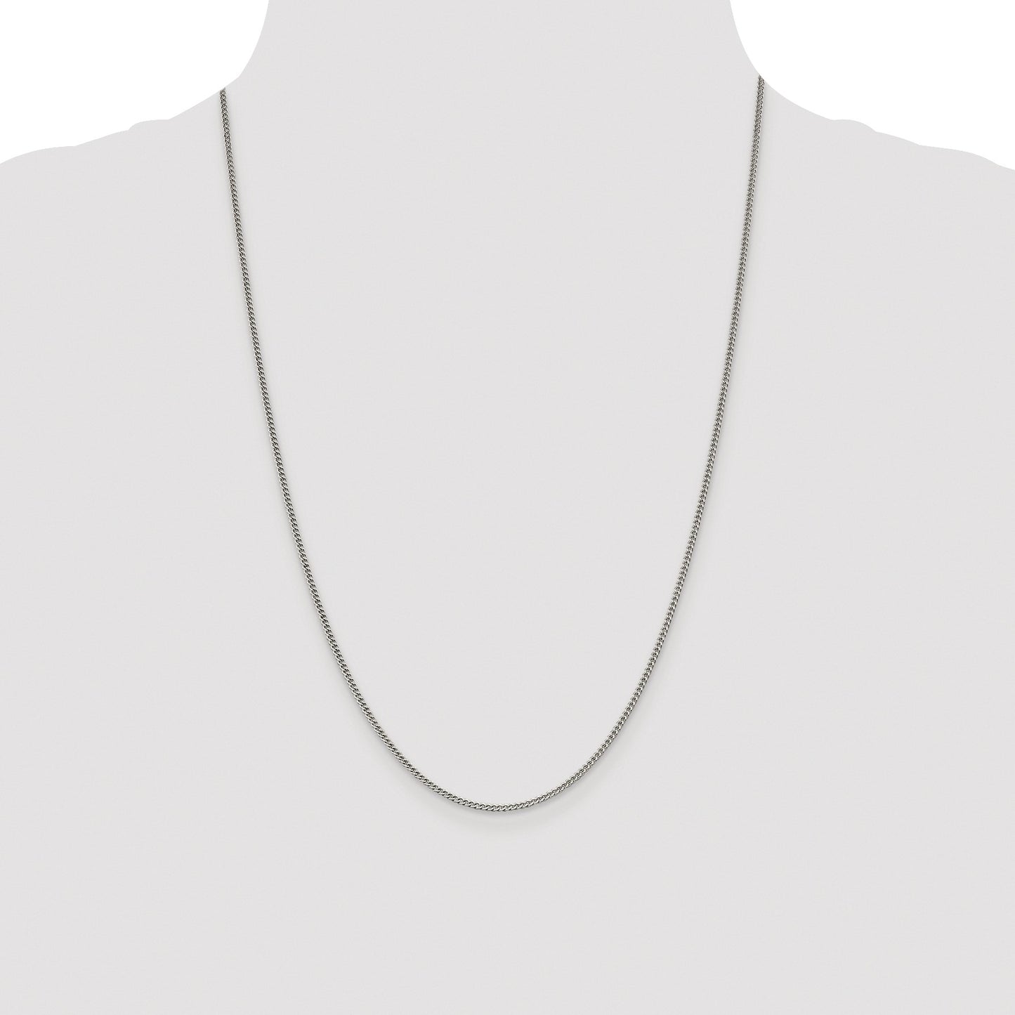 Sterling Silver Rhodium-plated 1.75mm Curb Chain