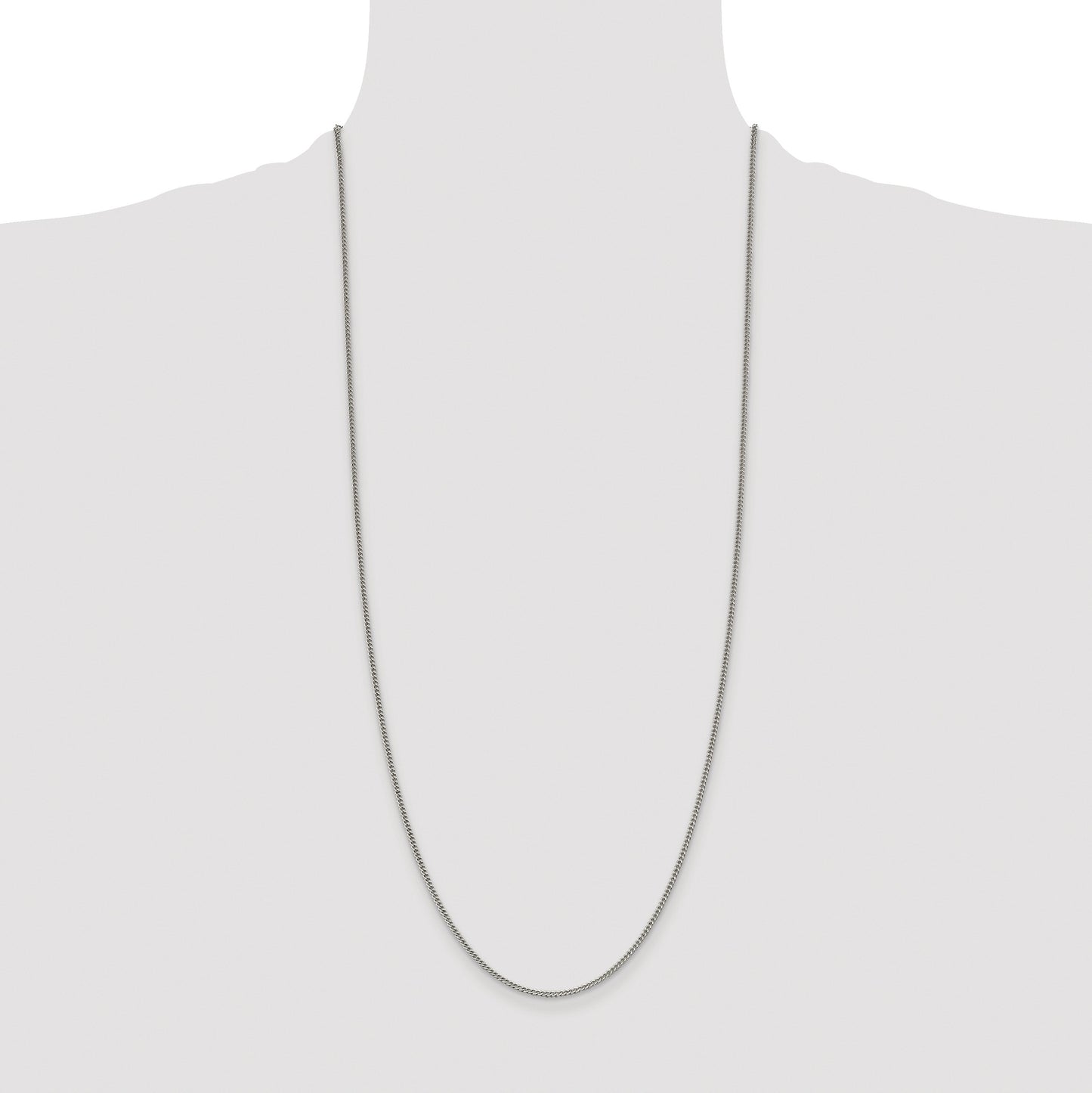 Sterling Silver Rhodium-plated 1.75mm Curb Chain