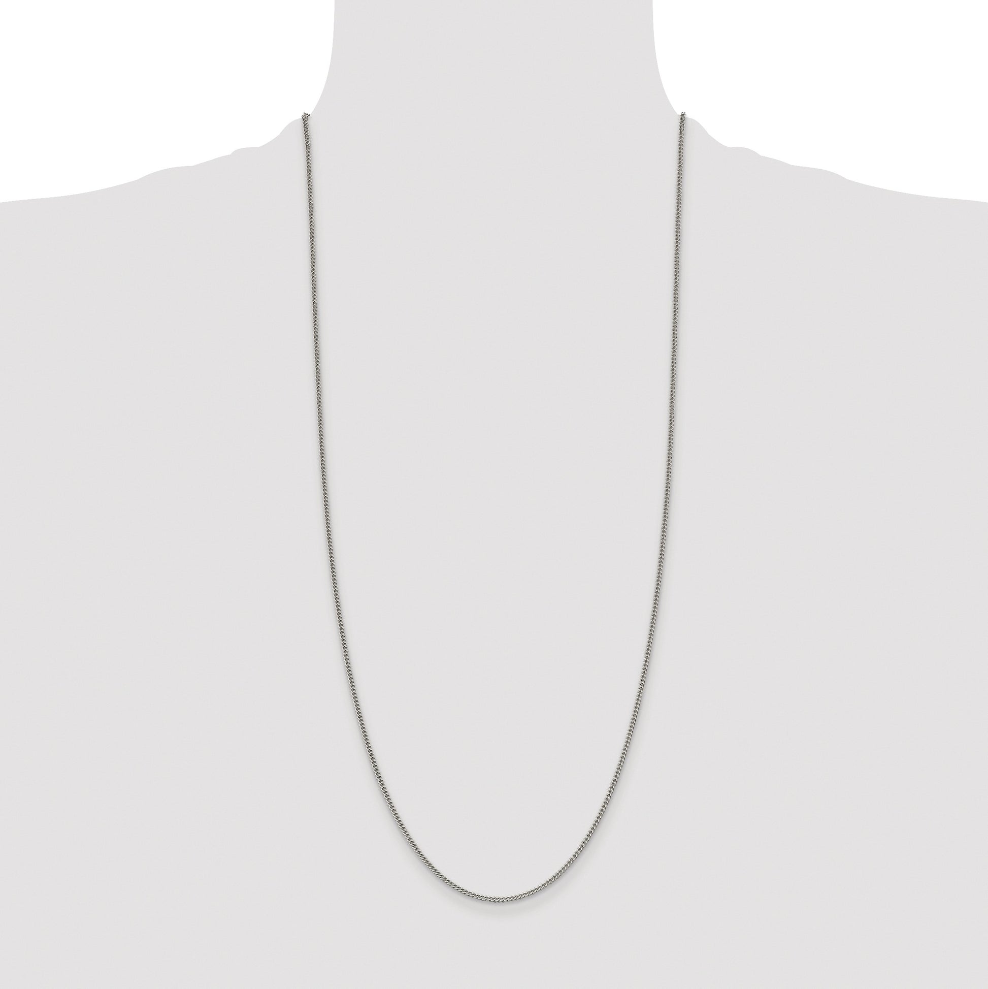 Sterling Silver Rhodium-plated 1.75mm Curb Chain
