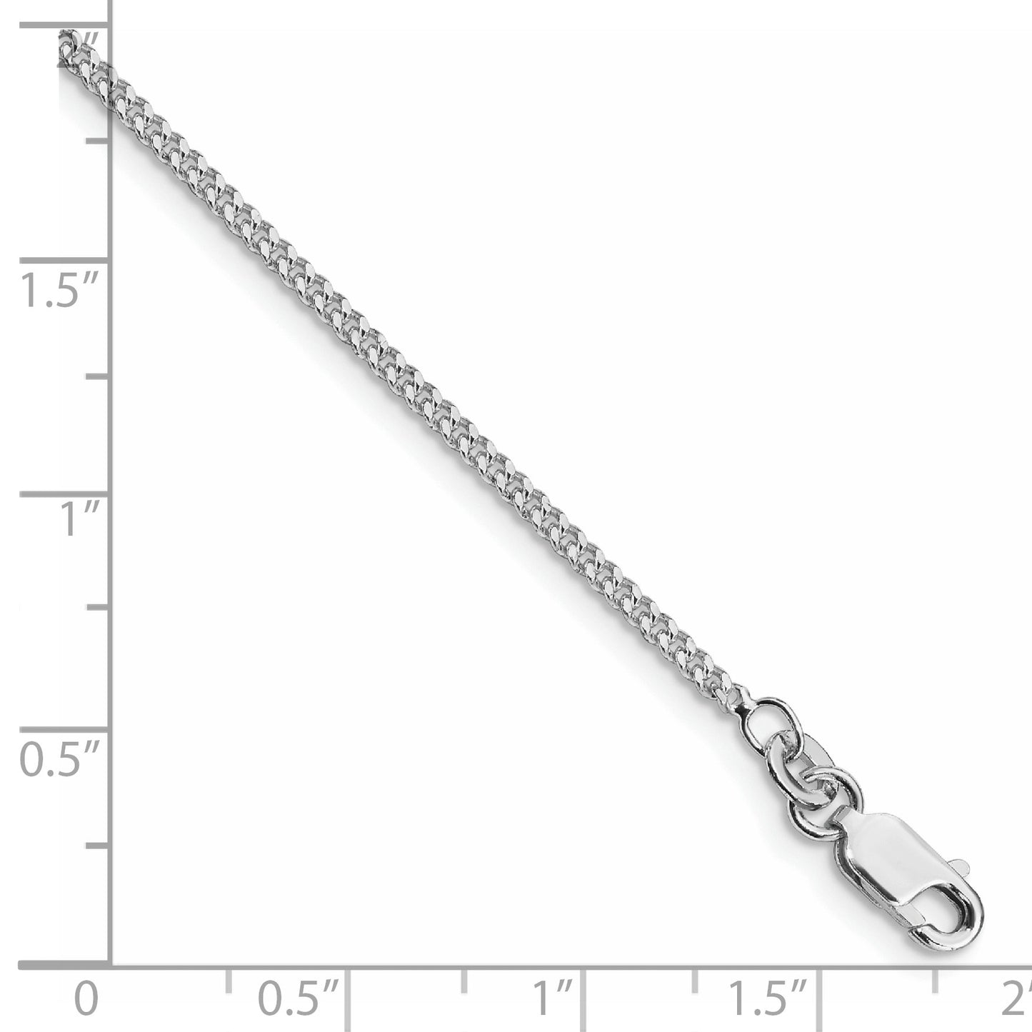 Sterling Silver Rhodium-plated 1.75mm Curb Chain