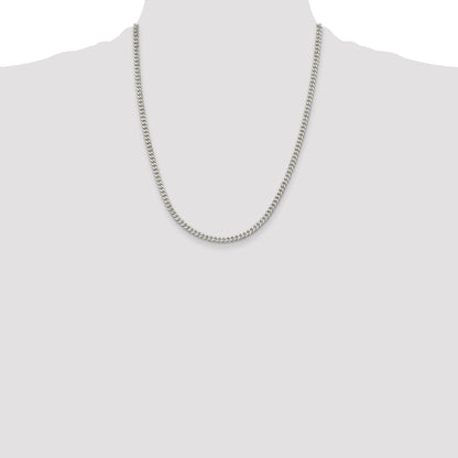 Sterling Silver Rhodium-plated 3.5mm Curb Chain