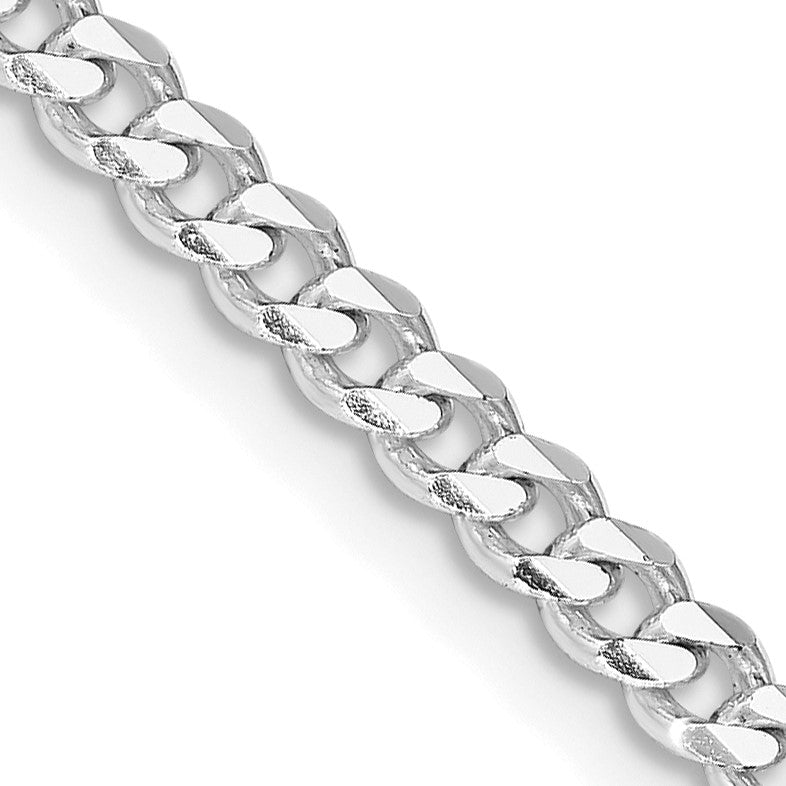 Sterling Silver Rhodium-plated 3.5mm Curb Chain