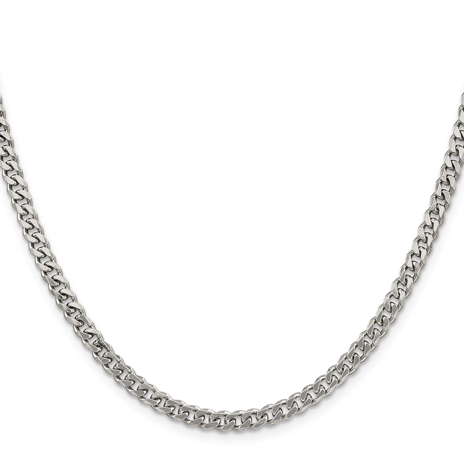 Sterling Silver Rhodium-plated 4.5mm Curb Chain