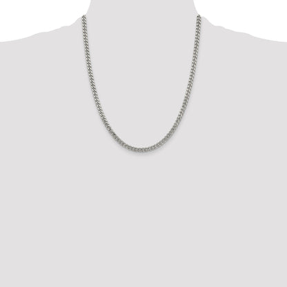 Sterling Silver Rhodium-plated 4.5mm Curb Chain