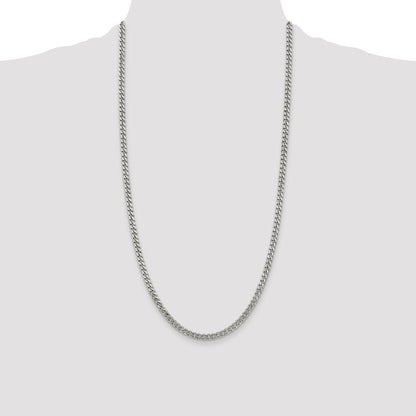 Sterling Silver Rhodium-plated 4.5mm Curb Chain