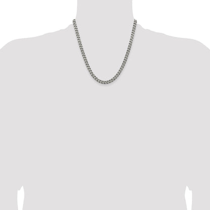Sterling Silver Antiqued 6.0mm Curb Chain