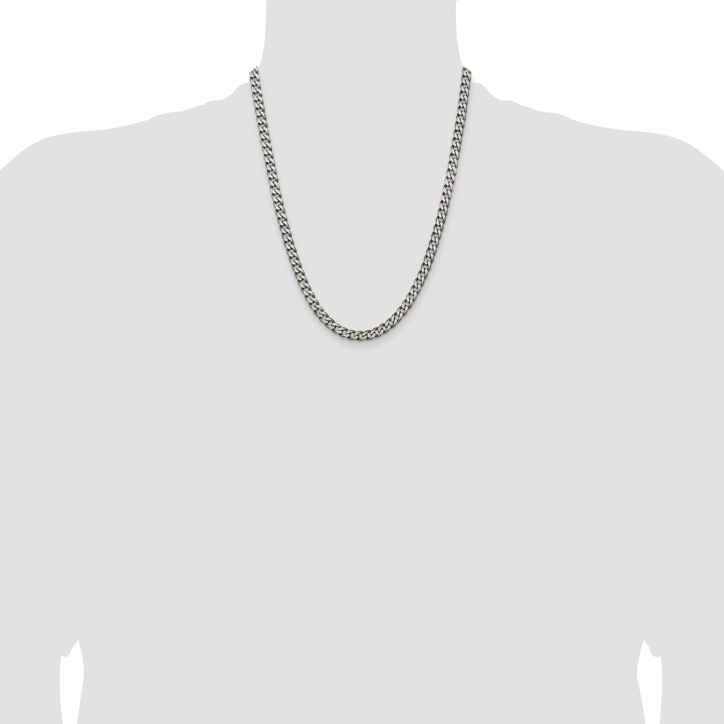 Sterling Silver Antiqued 6.0mm Curb Chain