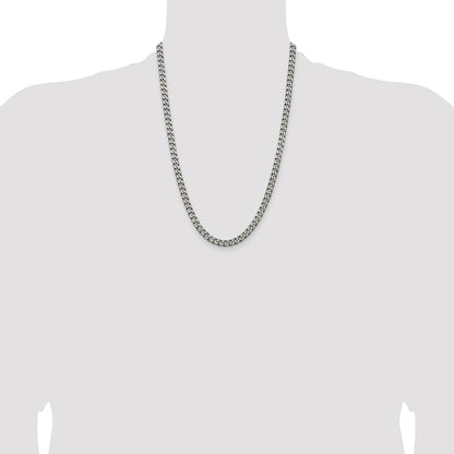 Sterling Silver Antiqued 6.0mm Curb Chain