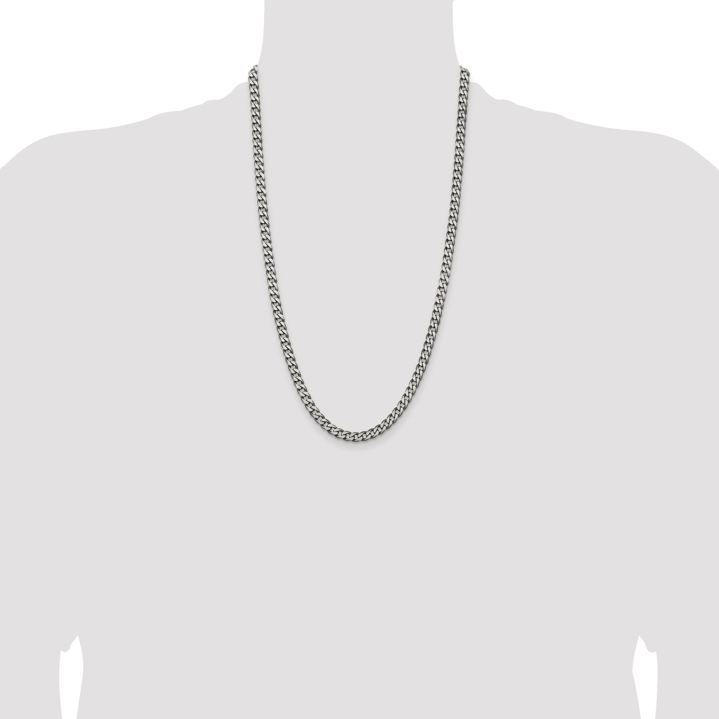 Sterling Silver Antiqued 6.0mm Curb Chain