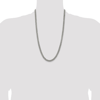 Sterling Silver Antiqued 6.0mm Curb Chain