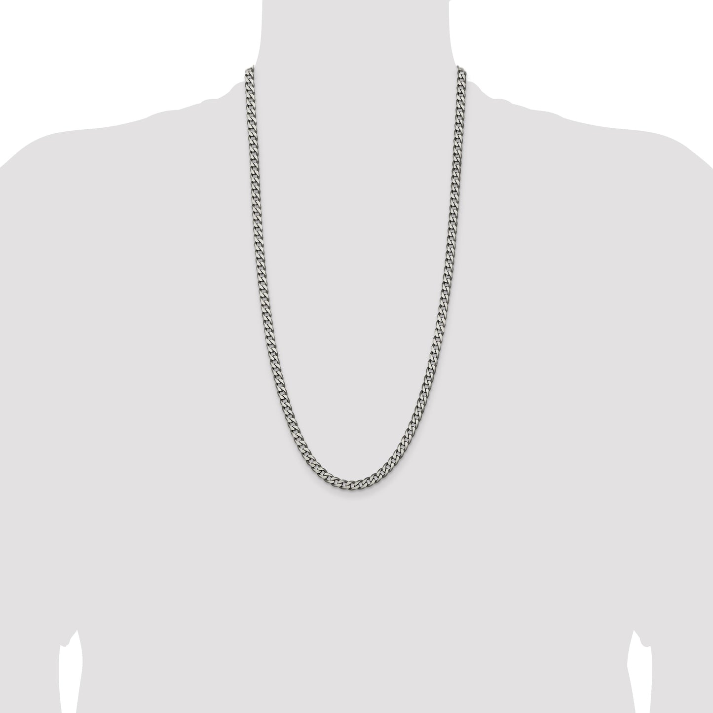 Sterling Silver Antiqued 6.0mm Curb Chain