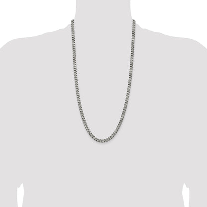 Sterling Silver Antiqued 6.0mm Curb Chain