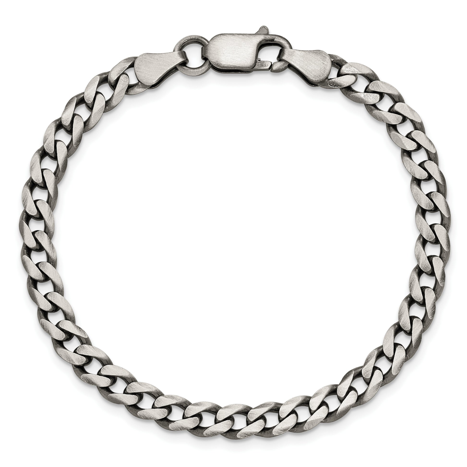 Sterling Silver Antiqued 6.0mm Curb Chain