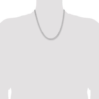 Sterling Silver Rhodium-plated 5.7mm Curb Chain