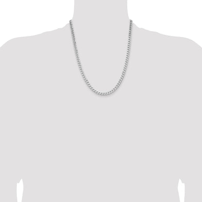 Sterling Silver Rhodium-plated 5.7mm Curb Chain