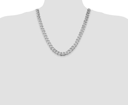 Sterling Silver Rhodium-plated 11mm Curb Chain
